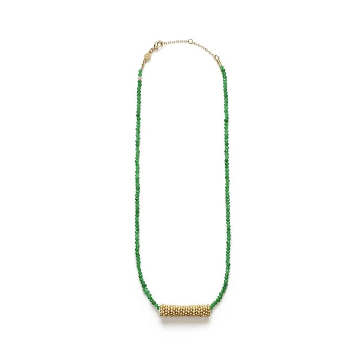 ANNI LU TAN LINE NECKLACE: GREEN JADE