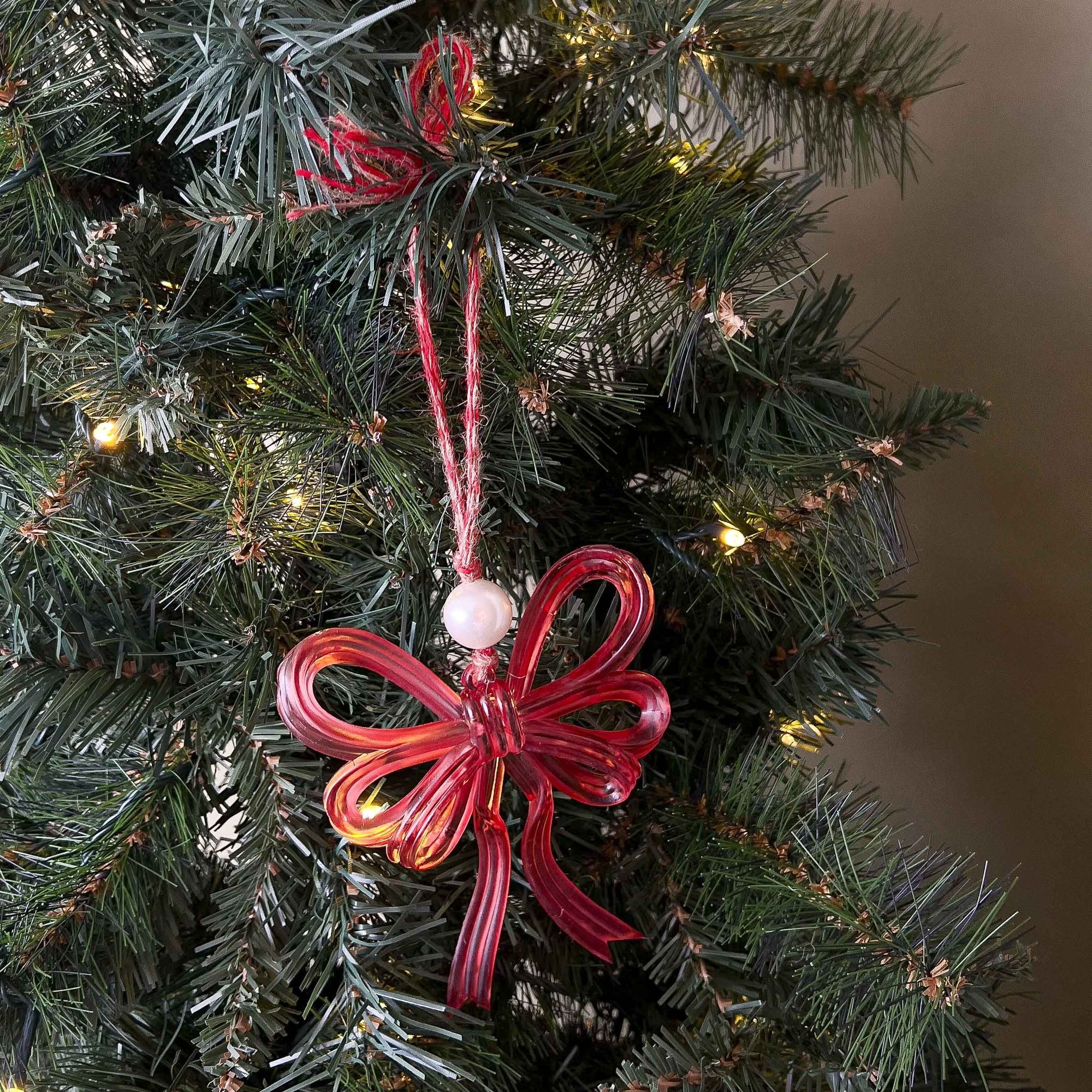 BOW HANGING DECORATION: RED