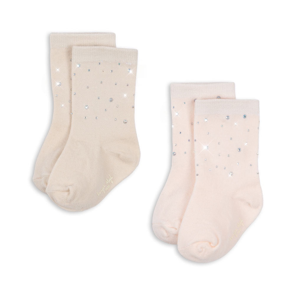 KONGES SLOJD SEQUIN SOCKS 2PC: CREOLE PINK