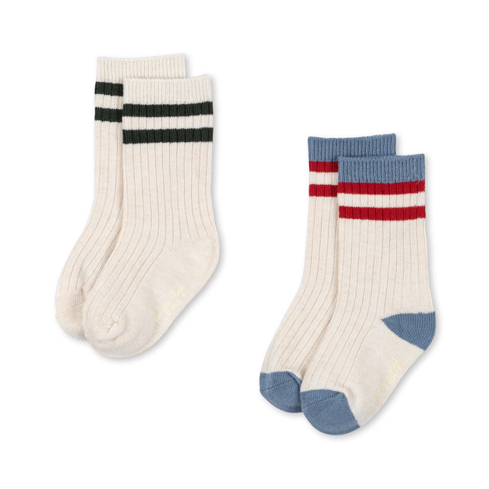 KONGES SLOJD RIB SOCKS 2PC: PEARL BLUE
