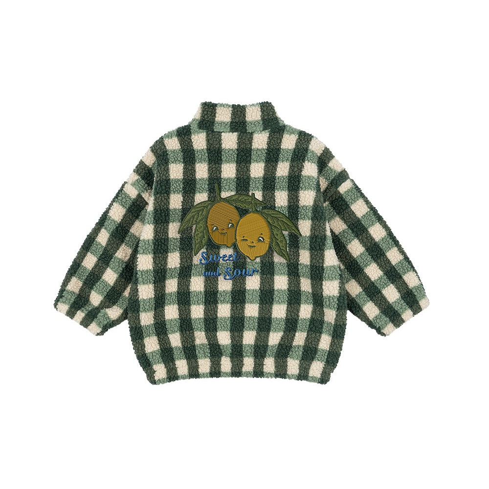 KONGES SLOJD JODY TEDDY JACKET: GREEN CHECK