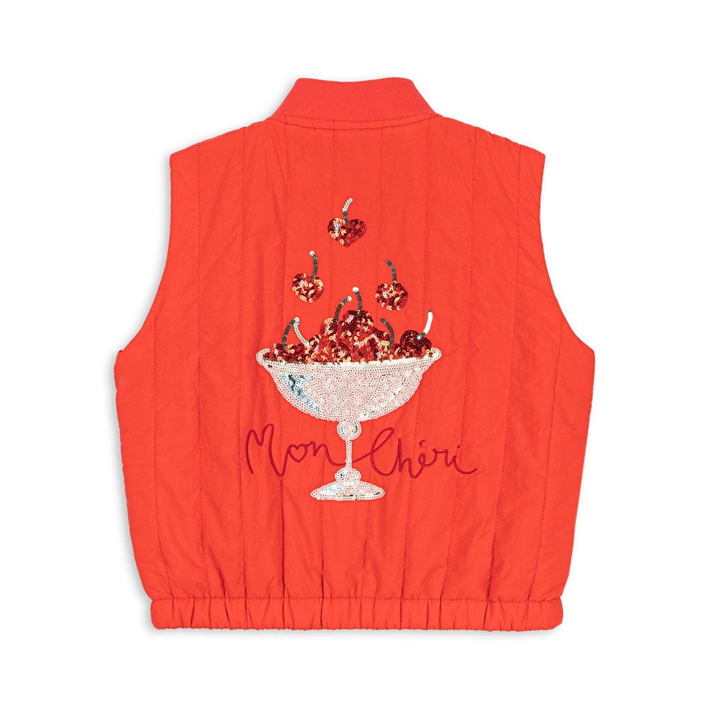 KONGES SLOJD JUNO SEQUIN VEST: FIERY RED