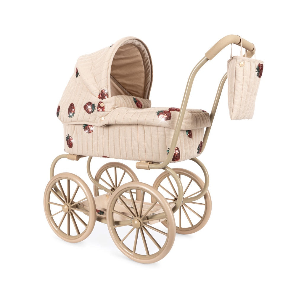 KONGES SLOJD MINNIE TULLE DOLL PRAM: STRAWBERRY