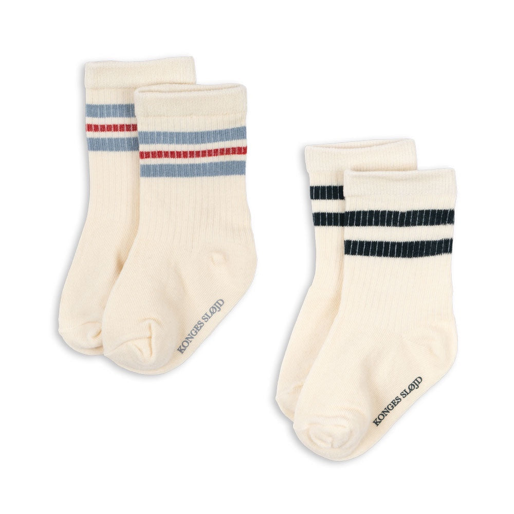 KONGES SLOJD ACT SOCKS 2PC: OPTIC WHITE
