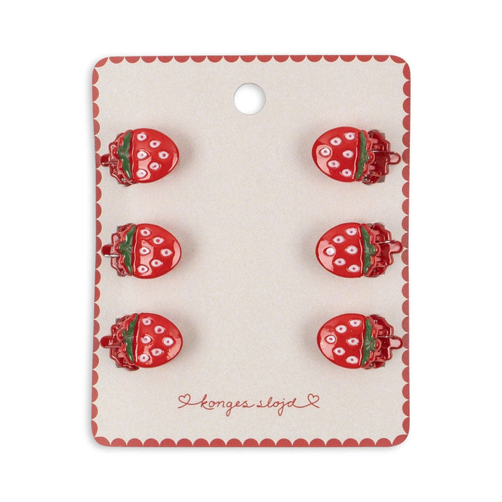 KONGES SLOJD MINI FRAISE HAIR CLAWS 6PC