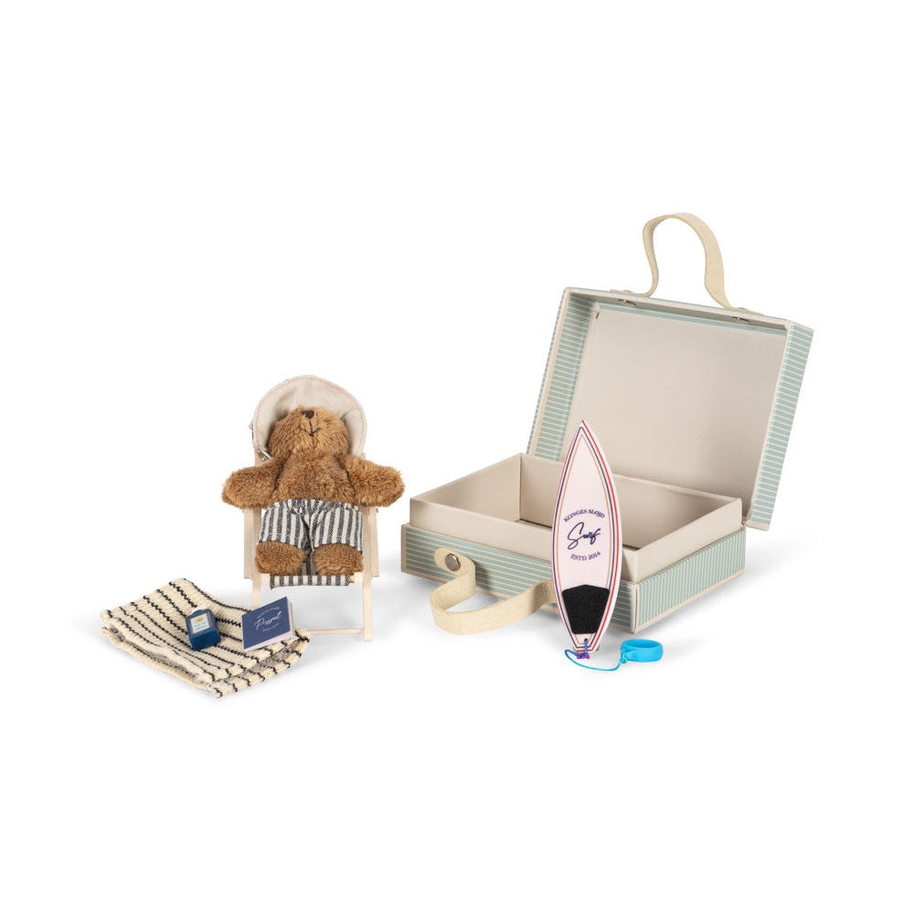 KONGES SLOJD TINY TEDDY TRAVEL: BLUE STRIPE