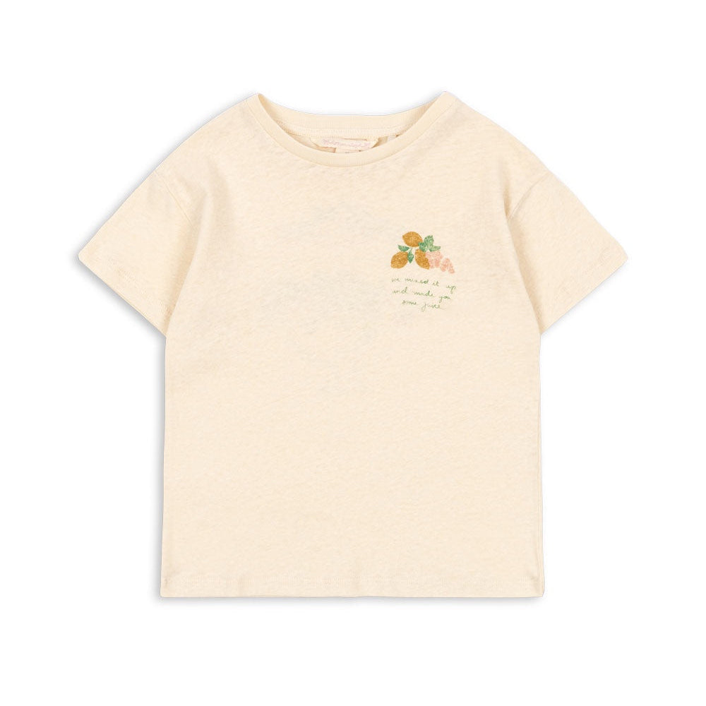 Konges Sløjd Era Tee Buttercream Juicy - kids linen blend t-shirt