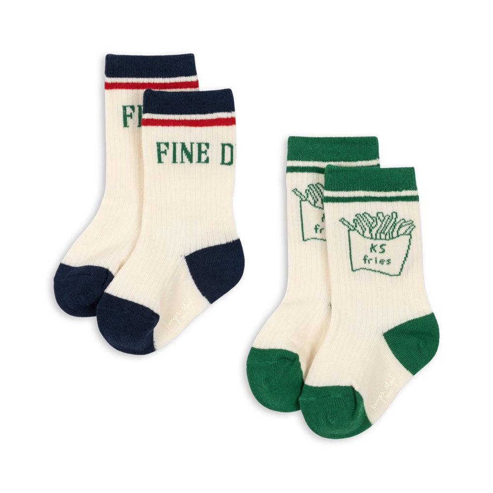 KONGES SLOJD FRIES RIB SOCKS 2PC