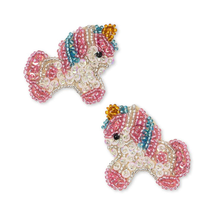 KONGES SLOJD BEADED HAIR CLIP 2PC: UNICORN