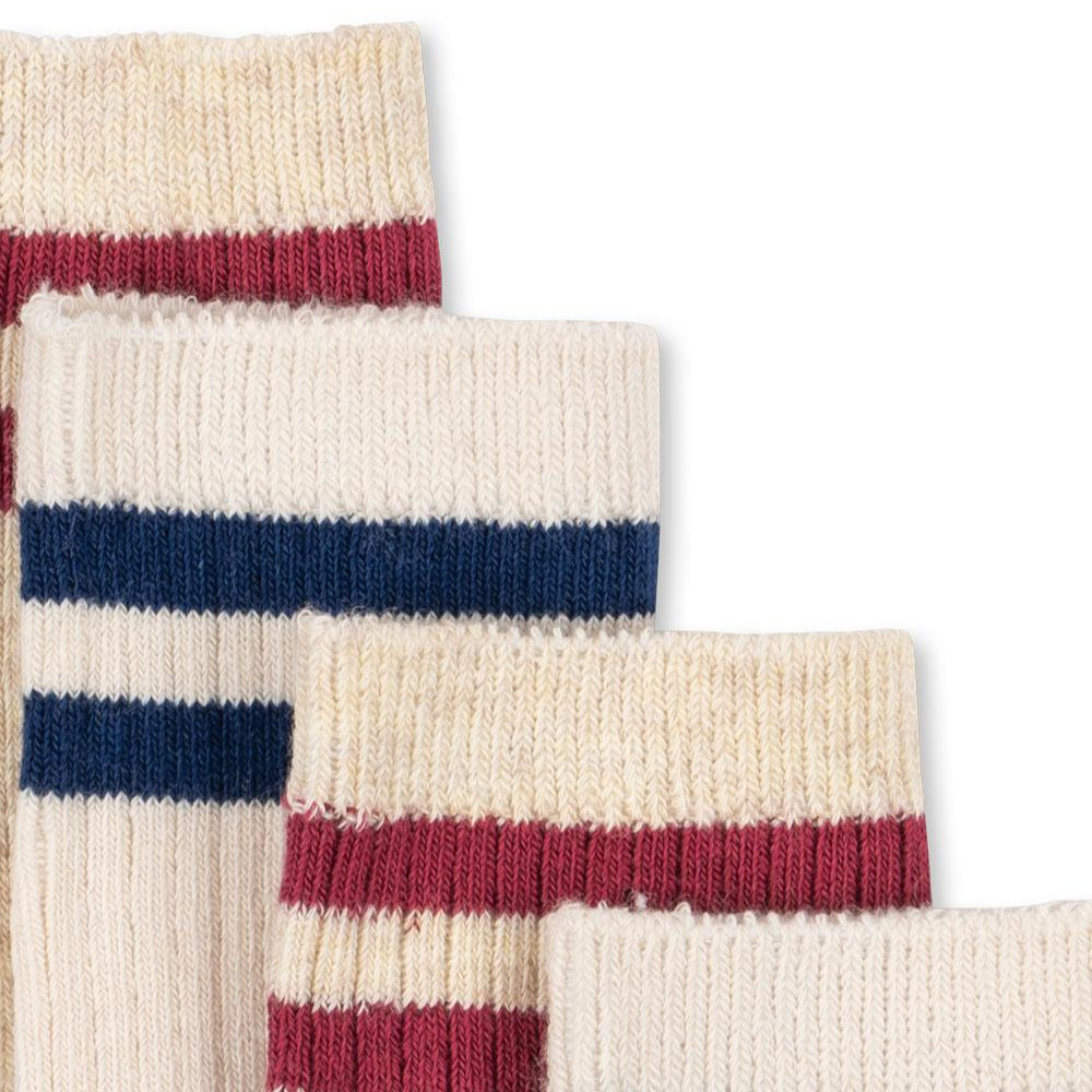 KONGES SLOJD 2 PACK RIB SOCKS : OFF WHITE/MULTI STRIP
