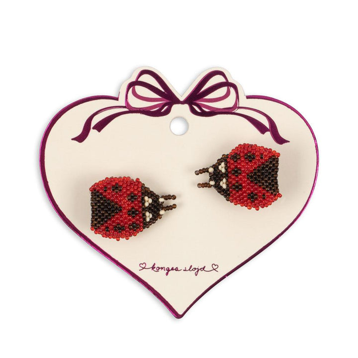 KONGES SLOJD BEADED HAIR CLIPS 2PC: LADYBUG