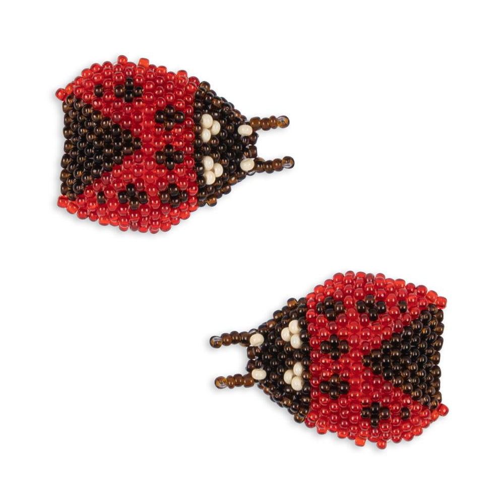 KONGES SLOJD BEADED HAIR CLIPS 2PC: LADYBUG