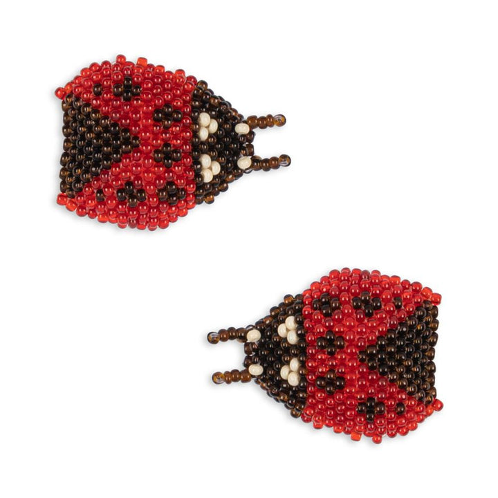 KONGES SLOJD BEADED HAIR CLIPS 2PC: LADYBUG