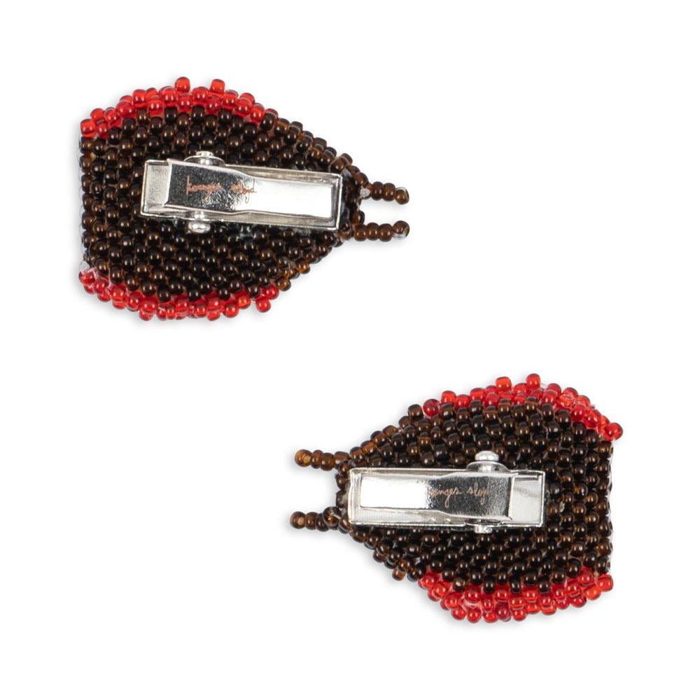 KONGES SLOJD BEADED HAIR CLIPS 2PC: LADYBUG