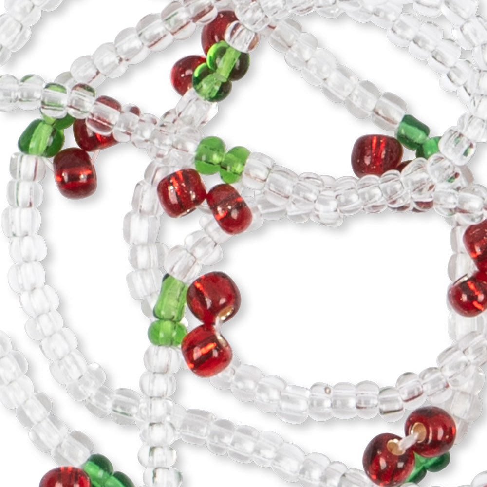 KONGES SLOJD PEARLY CHERRY NECKLACE & BRACELET SET: RED/GLITTER