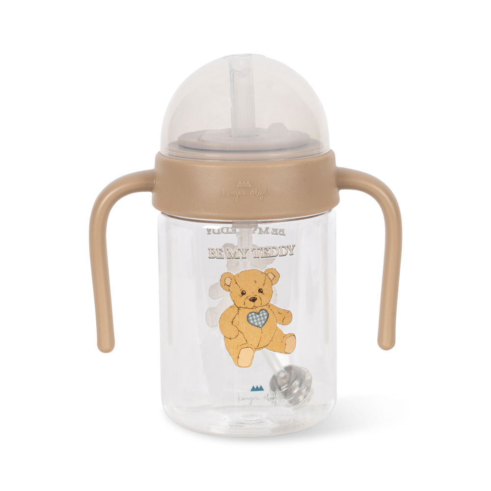 Konges Sløjd Bottle With Handle Teddy - kids drink bottle with straw