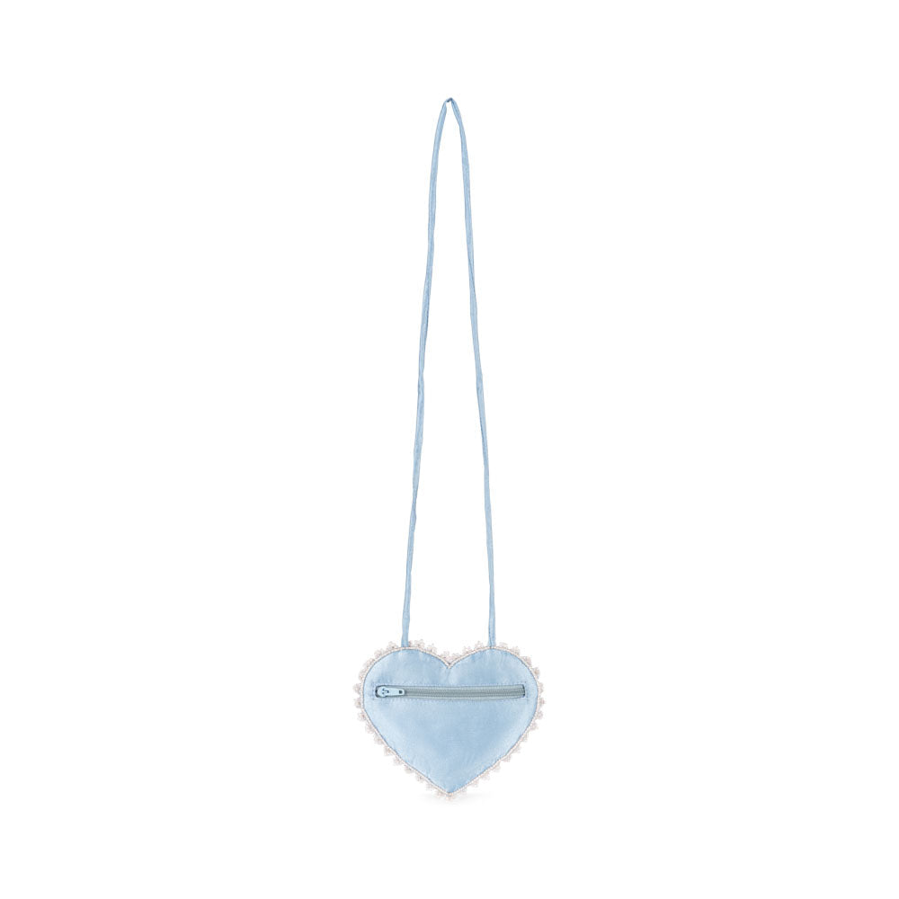 KONGES SLOJD BEADED HEART MINI PURSE: ASHLEY BLUE