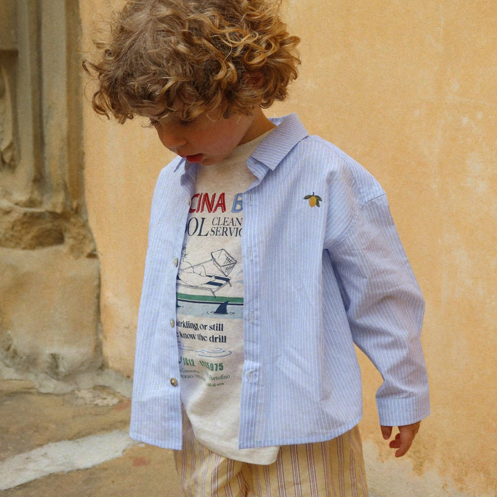 KONGES SLOJD ERA TEE: OFF WHITE / PISCINA