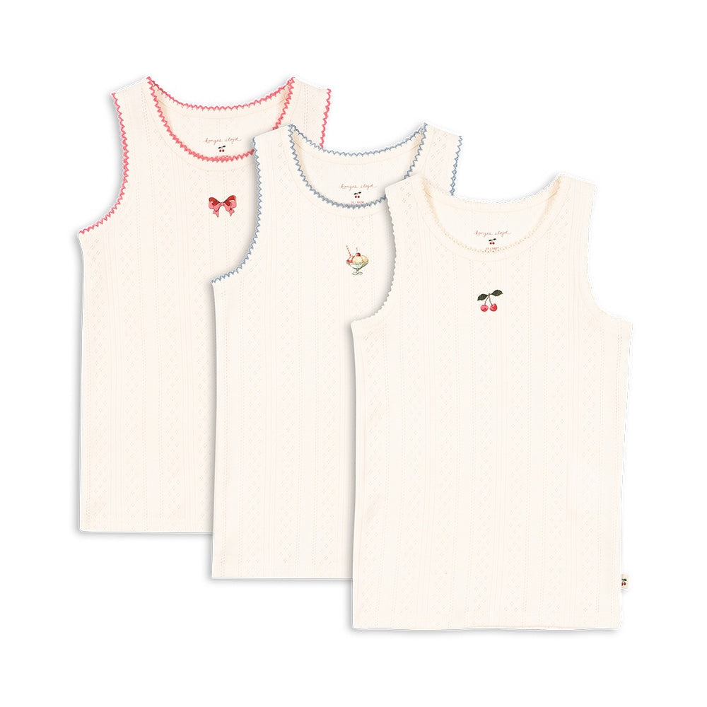 KONGES SLOJD MINNA TANK TOPS 3PC: ANTIQUE WHITE