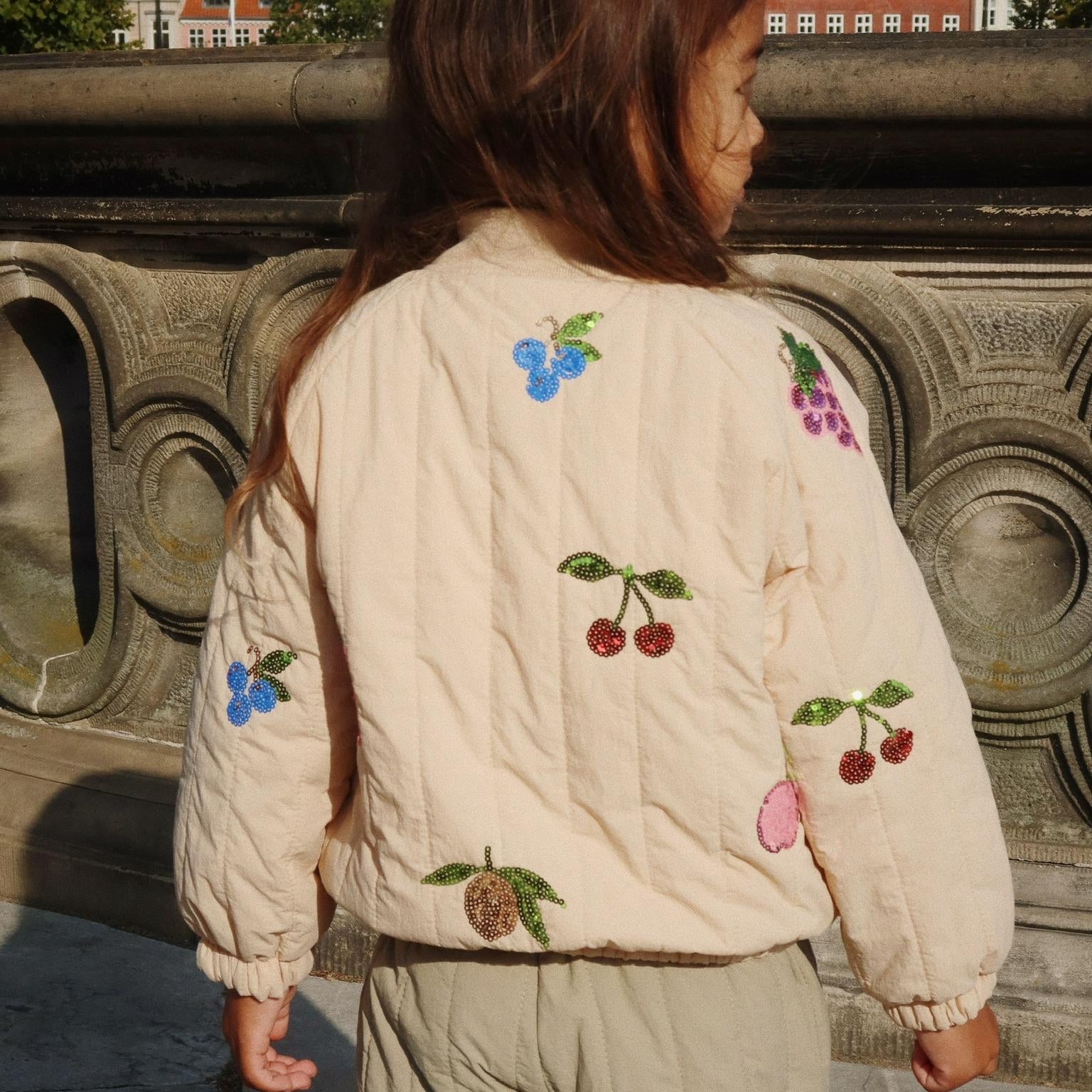 KONGES SLOJD JUNO SEQUIN BOMBER JACKET: FRAPPE