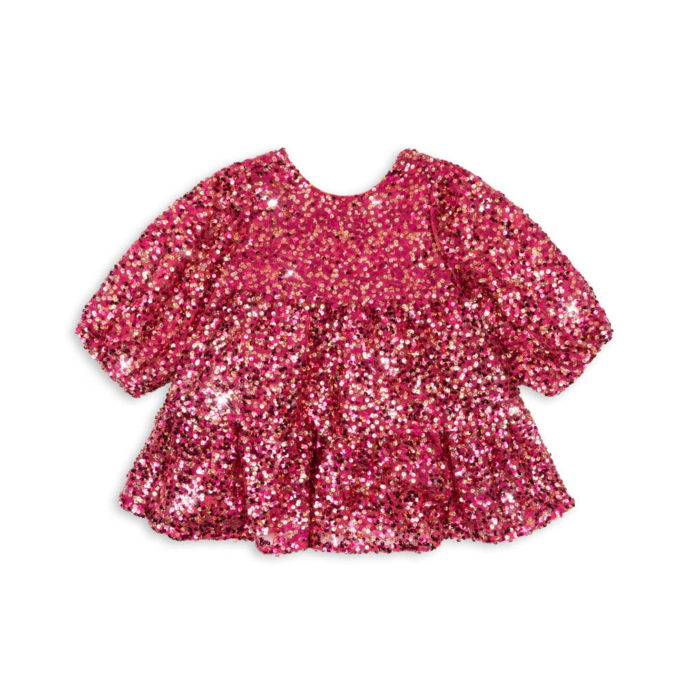 KONGES SLOJD LILA SEQUINS BOW DRESS: SPARKLING SANGRIA
