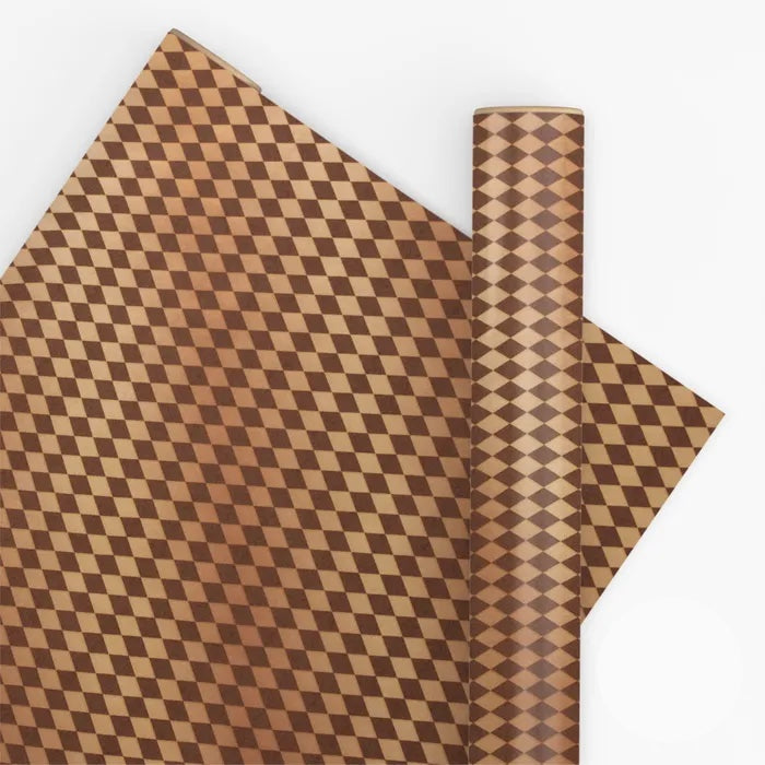 DIAMONDS WRAPPING PAPER: COCOA/GOLD/10M