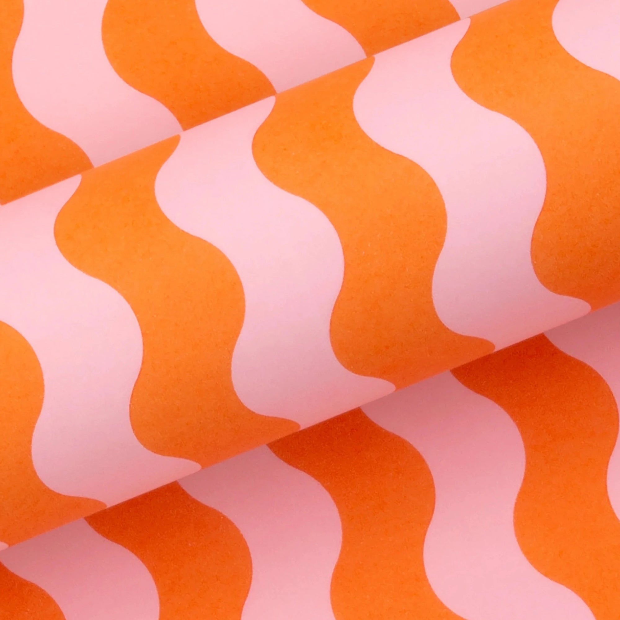 WAVES PINK/ ORANGE WRAPPING PAPER: 2.5M