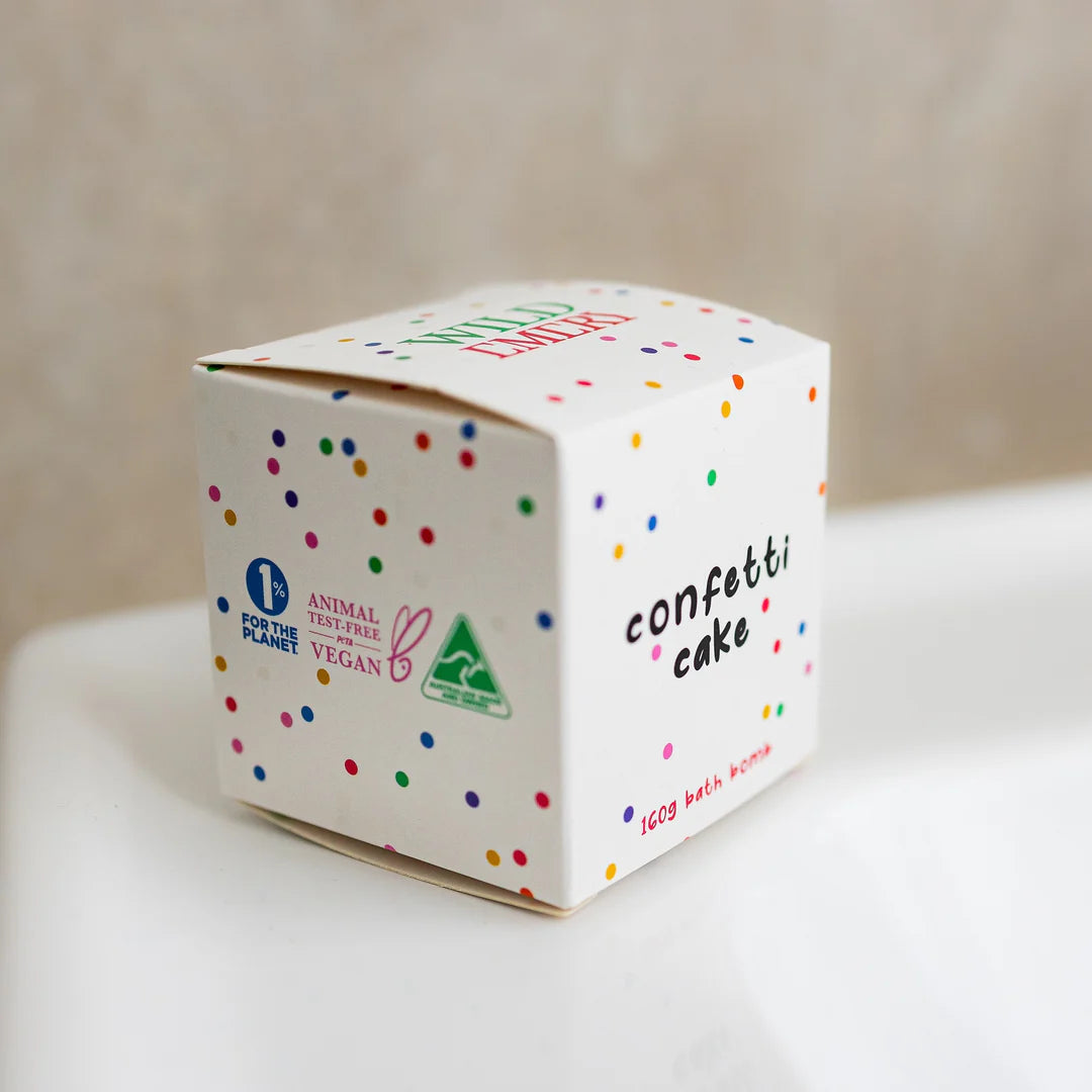 WILD EMERY CUBE BATH BOMB: CONFETTI CAKE