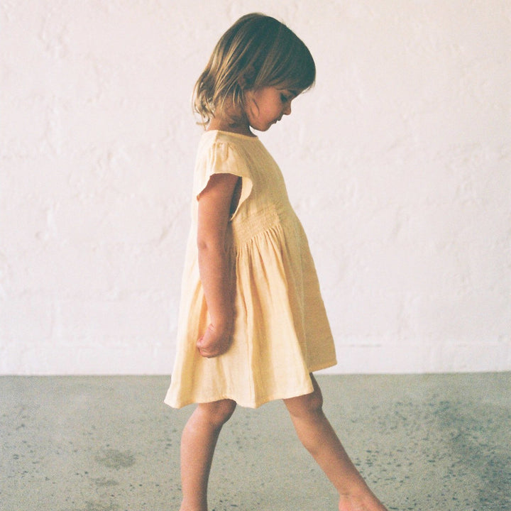 ILLOURA THE LABEL BLOSSOM DRESS: BUTTER