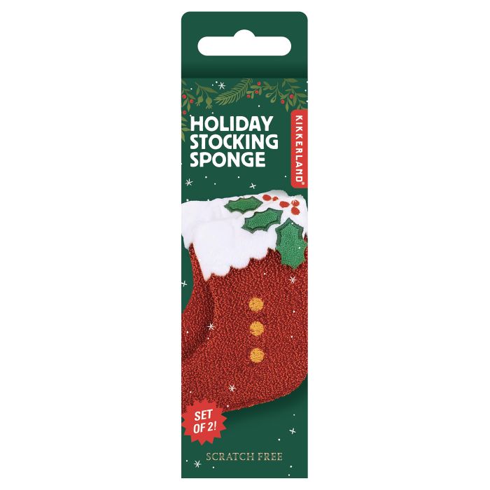 SCRUB SPONGE SET OF 2: CHRISTMAS STOCKING