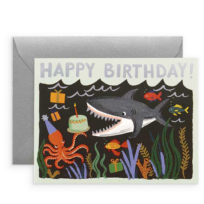 RIFLE PAPER CO SHARK BIRTHDAY CARD