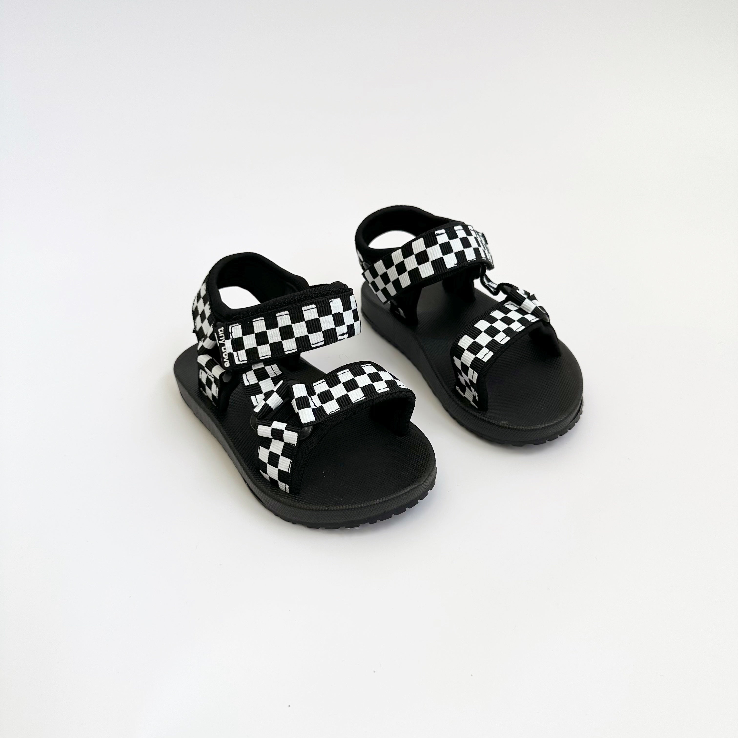TINY TROVE OLYMPIA VELCRO SANDAL CHECKERBOARD