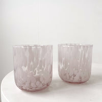 BONNIE AND NEIL GLASS TUMBLER SET OF 2: DOTS PINK