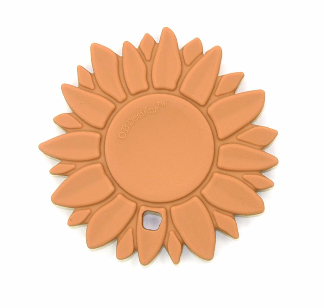 O.B DESIGNS ORGANIC SILICONE SUNFLOWER TEETHER:  GINGER