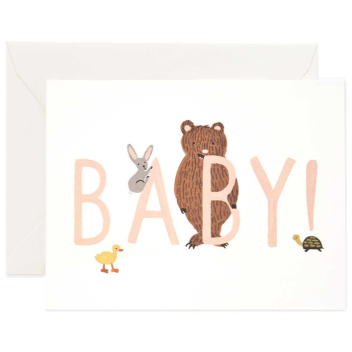 RIFLE BABY CARD: PEACH