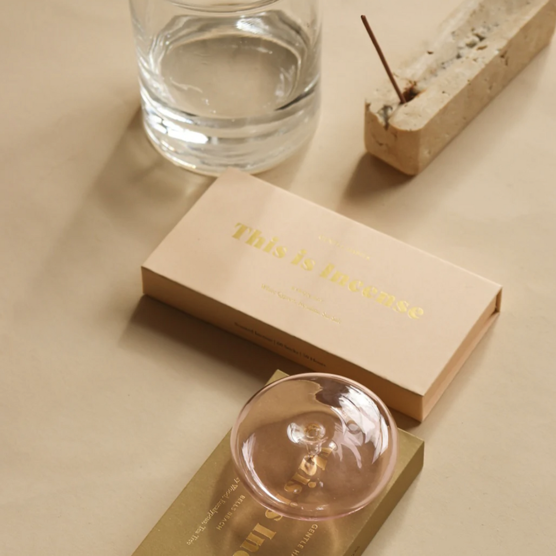 GENTLE HABITS GLASS VESSEL INCENSE HOLDER: PINK