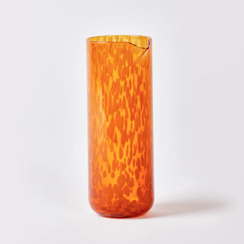 BONNIE AND NEIL GLASS CARAFE: DOTS AMBER