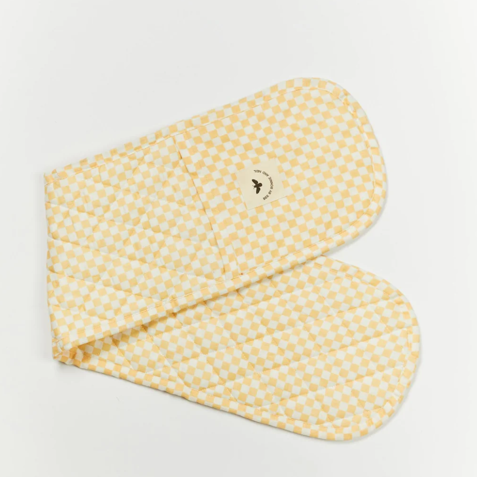 BONNIE AND NEIL OVEN MITT: TINY CHECKERS PEACH
