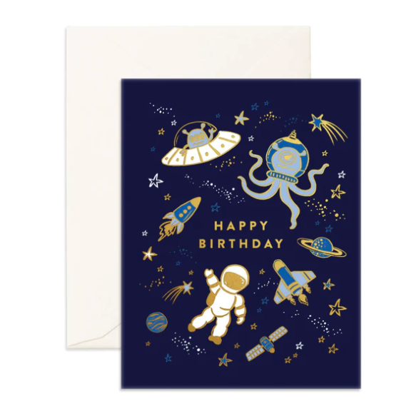 FOX & FALLOW HAPPY BIRTHDAY SPACE CARD
