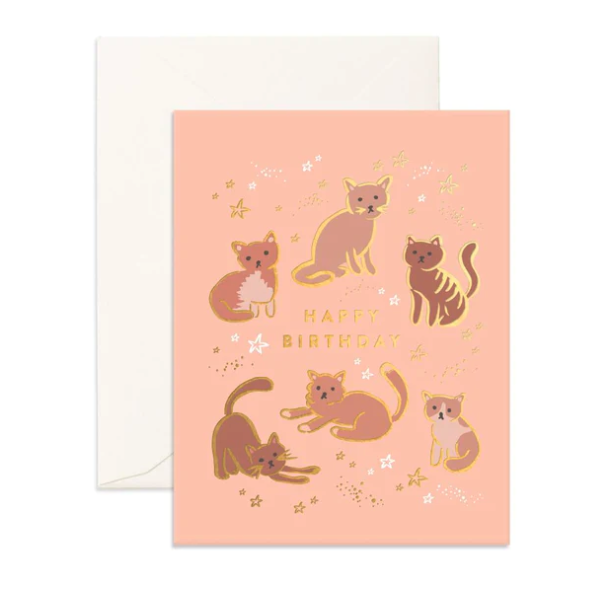 FOX & FALLOW BIRTHDAY CATS CARD