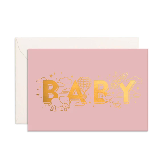 FOX & FALLOW BABY UNIVERSE MINI CARD: DUSTY ROSE