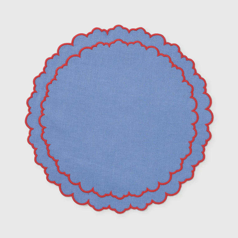 TABLE COLLECTIV. OLIVIA PLACEMAT: OCEAN/SCARLET RED