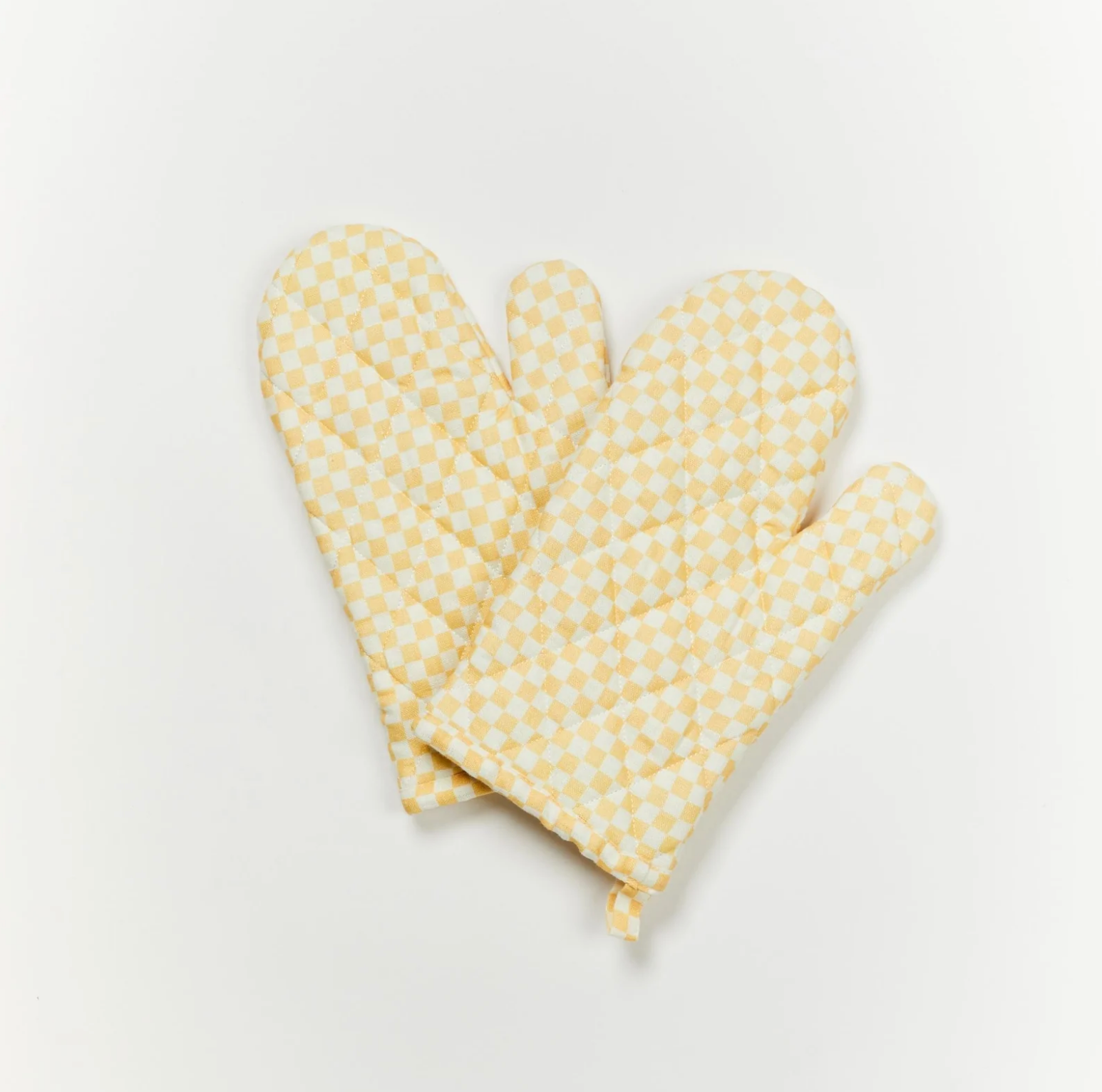 BONNIE AND NEIL OVEN GLOVES: TINY CHECKERS PEACH