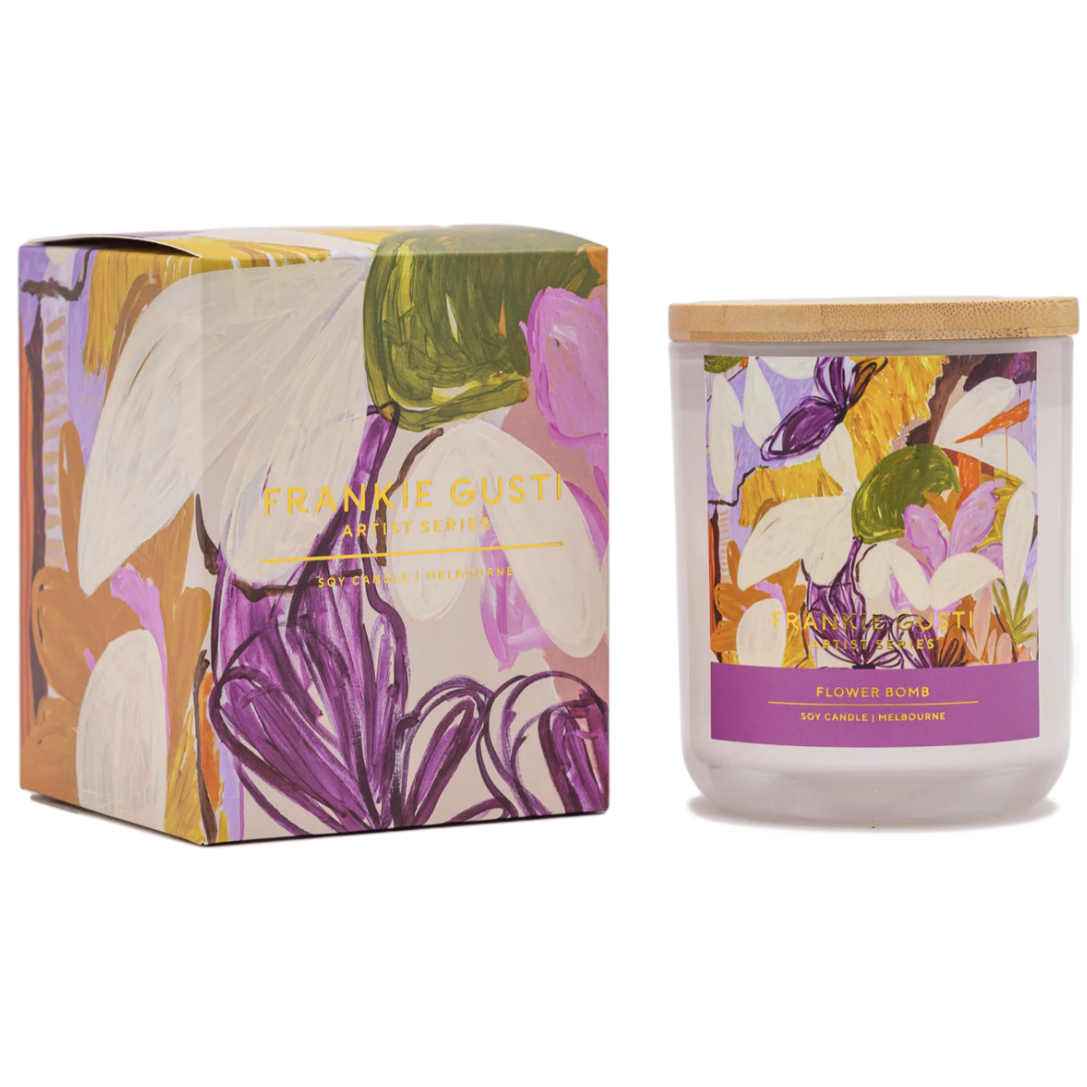 FRANKIE GUSTI ARTIST SERIES KATE MAYES FLOWER BOMB CANDLE